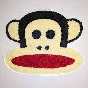 Funny monkey face chenille patch, iron-on or sew in. large size paul monkey frank head patch, applique, decorative, kids boys girls patches