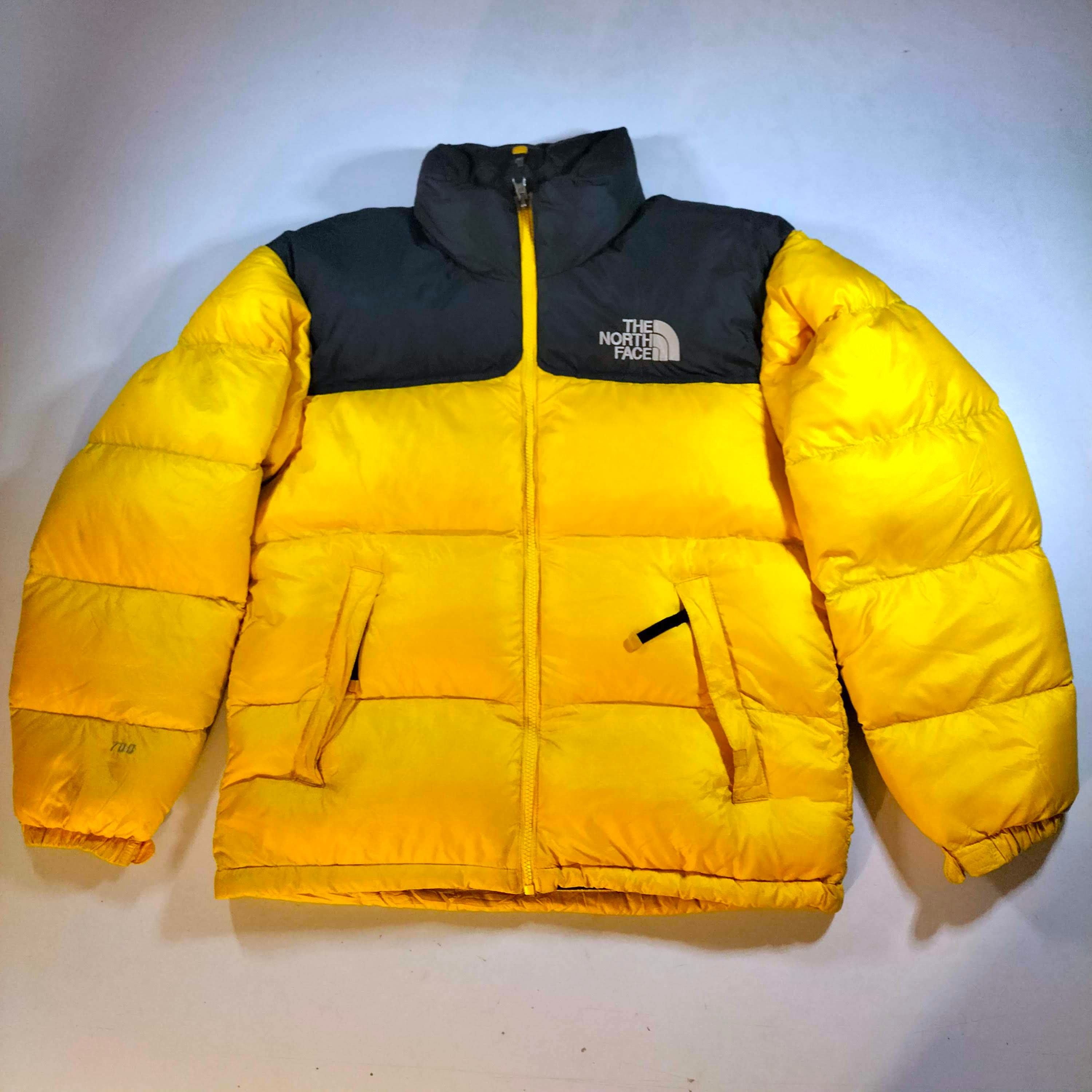 Vintage the North Face Puffer Jacket Retro Yellow and Black 700