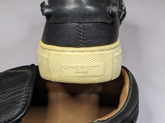Balenciaga black leather metal chain slip on shoe… - image 5