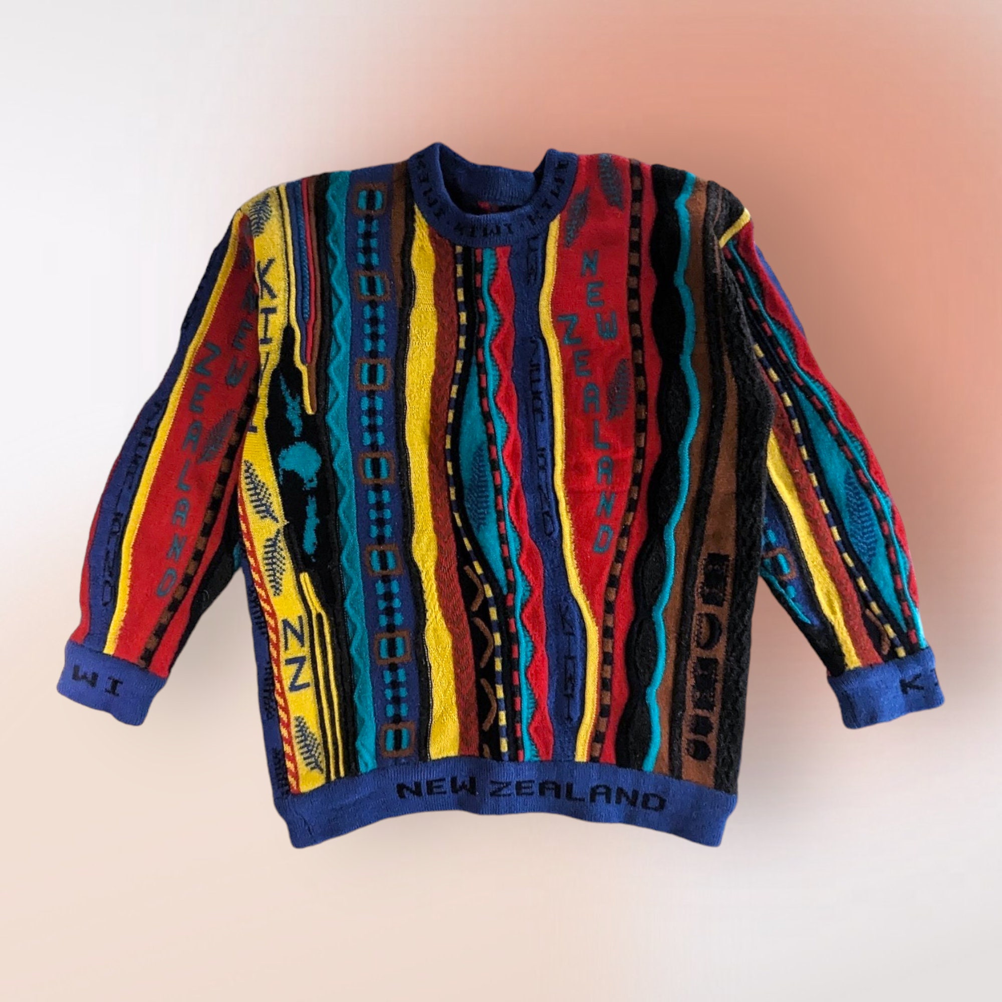 【USA古着】old-coogi 3d knit pure new wool COOGI 3D Knit Pure New Wool Cardigan Size M Vintage