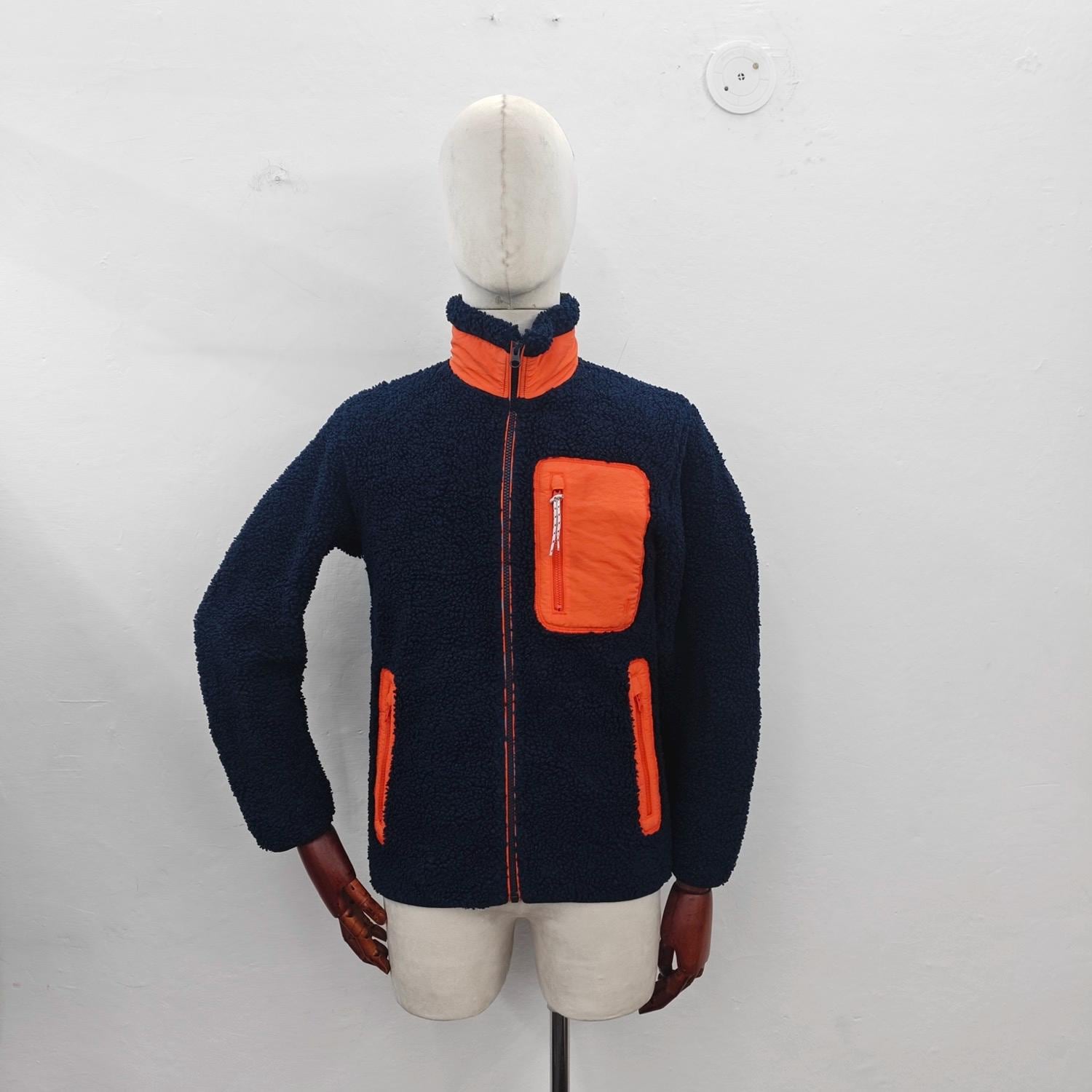 JW Anderson X Uniqlo Fleece Jacket | Navy & Orange, Mens Small - Etsy