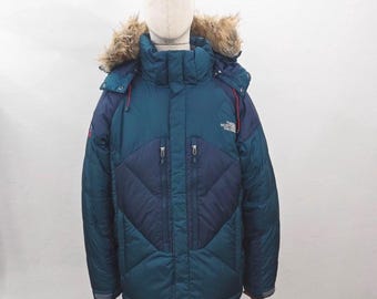 XXL - Chaqueta acolchada vintage The North Face / parka Hyvent / Verde y azul marino, para hombre 2X