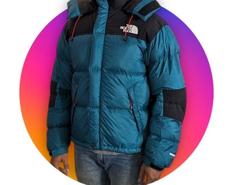 The North Face puffer jacket | Mens 700 windstopper Baltoro parka | rare unusual color teal, size mens small, Excellent condition