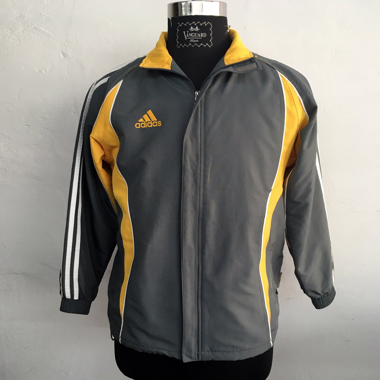 Grey & Yellow Adidas Taekwondo Windbreaker Jacket in Excellent - Etsy