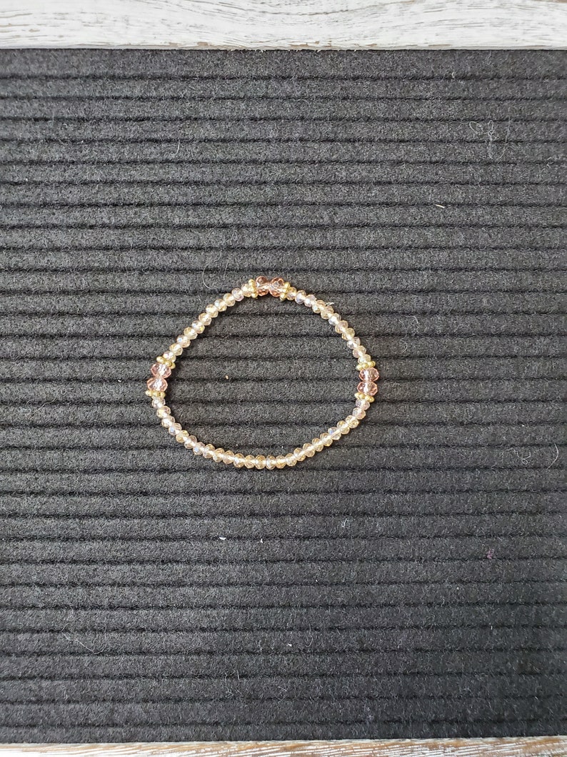 5 set glass pink and gold bead bracelets