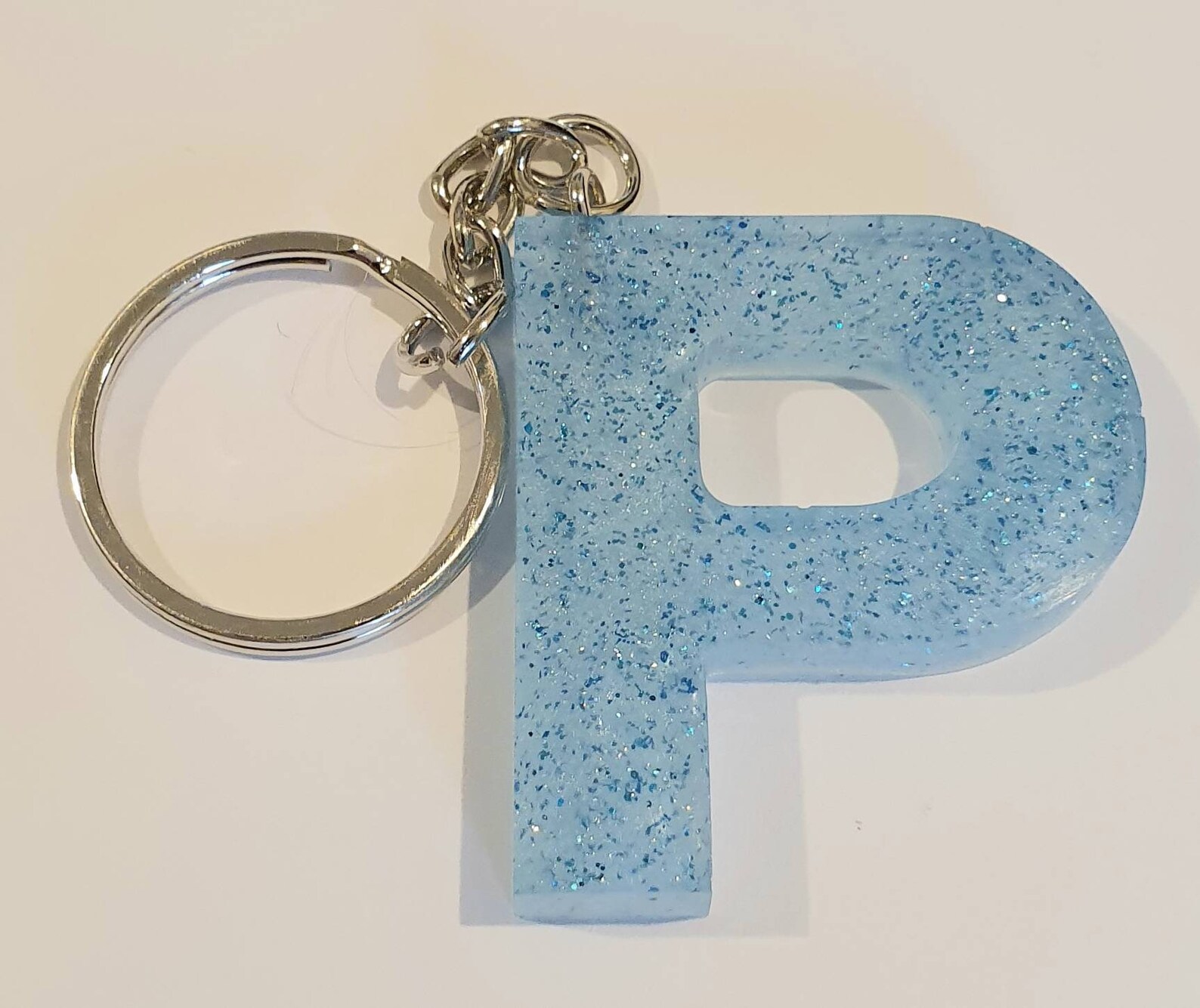Handmade Alphabet P Keychain Keyring in Colour Light Blue Etsy