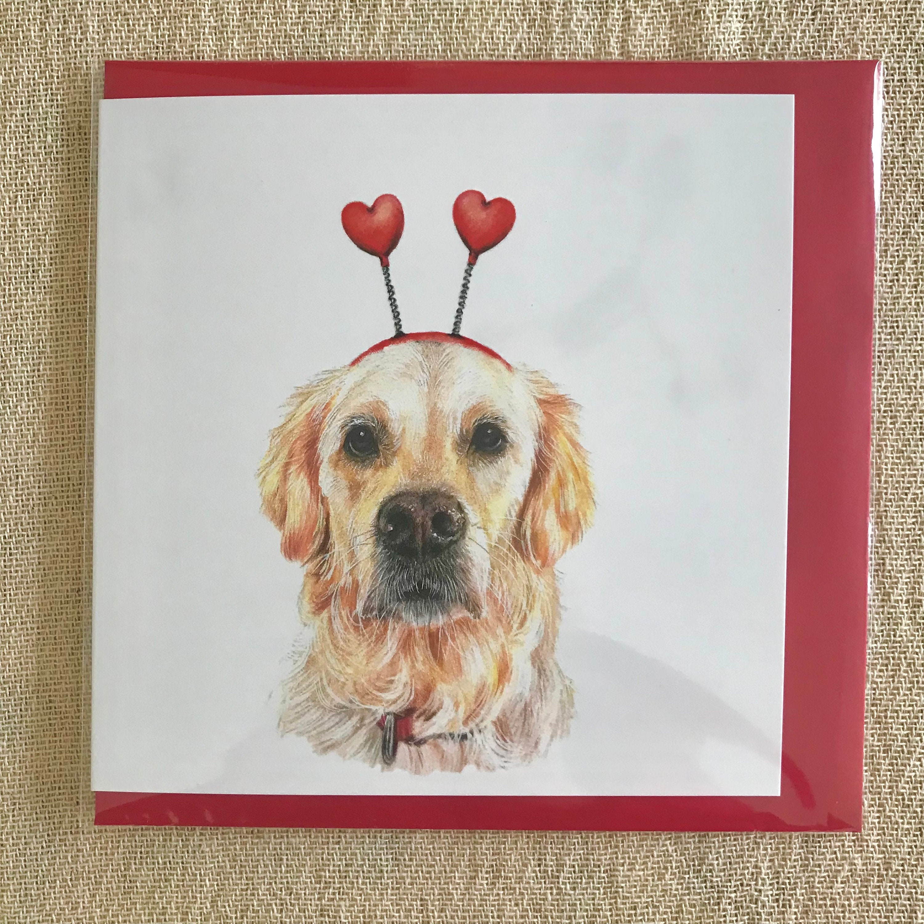Golden Retriever Valentines Card - Etsy