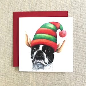 Kerstkaart Franse Bulldog