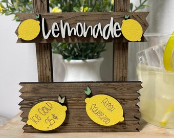 Lemonade Stand, Lemon Decor, Lemon Tiered Tray Decor, Lemon Decor for Kitchen, Lemon Tray Decor, Summer Tiered Tray Decor, Summer Decor