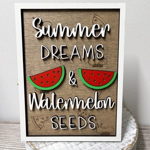 Watermelon Decor, Summer Decor, Summer Tiered Tray Decor, Watermelon Decor Home, Rae Dunn Decor, Tiered Tray, Kitchen Decor, Kitchen Signs