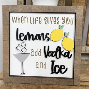 Lemon Decor, Lemon Signs, Kitchen Signs, Kitchen Decor, Farmhouse Decor, Tiered Tray, Tiered Tray Decor, Tiered Tray Signs, Wood Signs