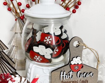 Hot Cocoa Decor, Hot Cocoa Signs, Holiday Decor, Holiday Signs, Gumball, Wood Signs, Tiered Tray Signs, Tiered Tray Decor, Winter Signs