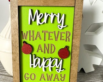 Christmas Tiered Tray Signs | Farmhouse Decor | Rustic Christmas Tiered Tray Decor | Holiday Shelf Decoration | Laser Cut Wood Holiday Decor