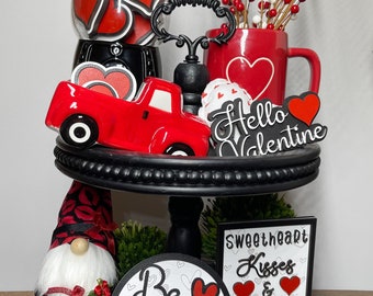 Decoración de San Valentín, Día de San Valentín, San Valentín, Bandeja escalonada, Letreros de madera, Decoración neutra, Letreros neutros, Decoración cotidiana, Letreros 3D