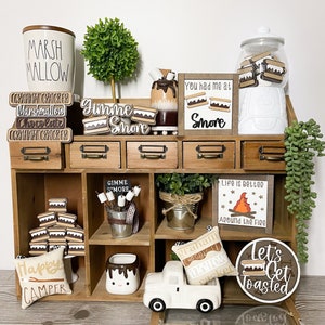 S’mores Decor, S’mores Kitchen Decor, S’mores Signs, S’mores Tiered Tray Decor, S’mores Tier Tray,  Summer Tier Tray, Fall Tiered Tray Decor