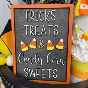 Candy Corn Decor, Candy Corn Signs, Candy Corn Tiered Tray Decor, Halloween Decor, Halloween Tiered Tray Decor, Fall Tiered Tray Decor