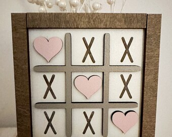 Valentines Decor, Valentines Day, Valentine, Tiered Tablett, Holzschilder, Neutral Decor, Neutral Signs, Decor für jeden Tag, 3D-Schilder