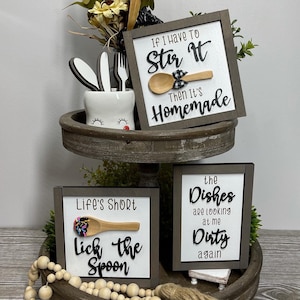Kitchen Signs / Kitchen Decor / Everyday Signs / Everyday Decor / Farmhouse Signs / Tiered Tray Decor / Tiered Tray / Wood Signs / 3D Signs