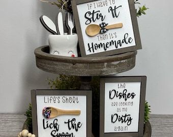 Kitchen Signs / Kitchen Decor / Everyday Signs / Everyday Decor / Farmhouse Signs / Tiered Tray Decor / Tiered Tray / Wood Signs / 3D Signs