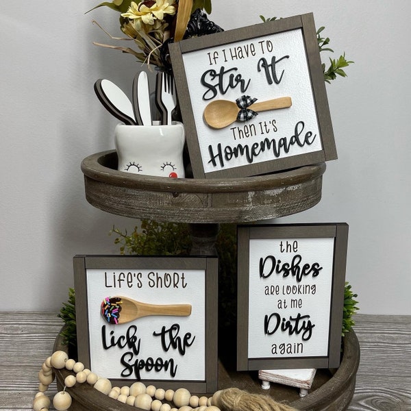 Kitchen Signs / Kitchen Decor / Everyday Signs / Everyday Decor / Farmhouse Signs / Tiered Tray Decor / Tiered Tray / Wood Signs / 3D Signs