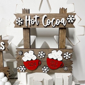 Winter Tiered Tray Decor, Winter Signs, Holiday Tiered Tray Decor, Hot Cocoa Tiered Tray Decor, Hot Cocoa Bar Decor, Hot Cocoa Decor