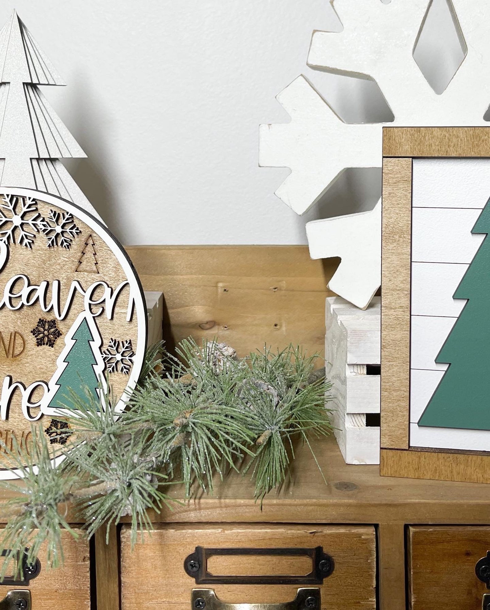 Winter Tiered Tray Decor Winter Decor Christmas Tiered Tray Etsy