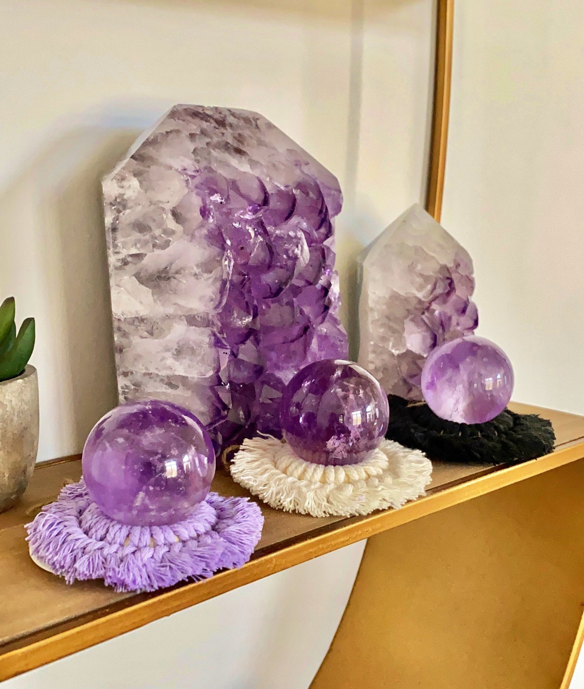 Macrame Sphere Holders Handmade Sphere Stand Etsy