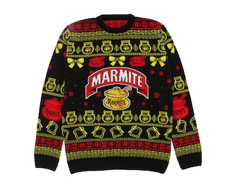 Marmite® Official Knitted Women's Christmas Jumper - Best Christmas Jumper 2023 | Xmas Gift Ideas For Her | Christmas Ideas for Her