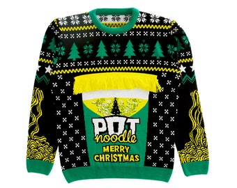 Pot Noodle® Official Knitted Christmas Jumper -  Best Christmas Jumper 2023 | Novelty Sweater | Christmas Gift Ideas For Him & Her