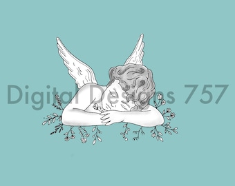 Angel Baby Tattoo Etsy Angel Baby Tattoo Etsy