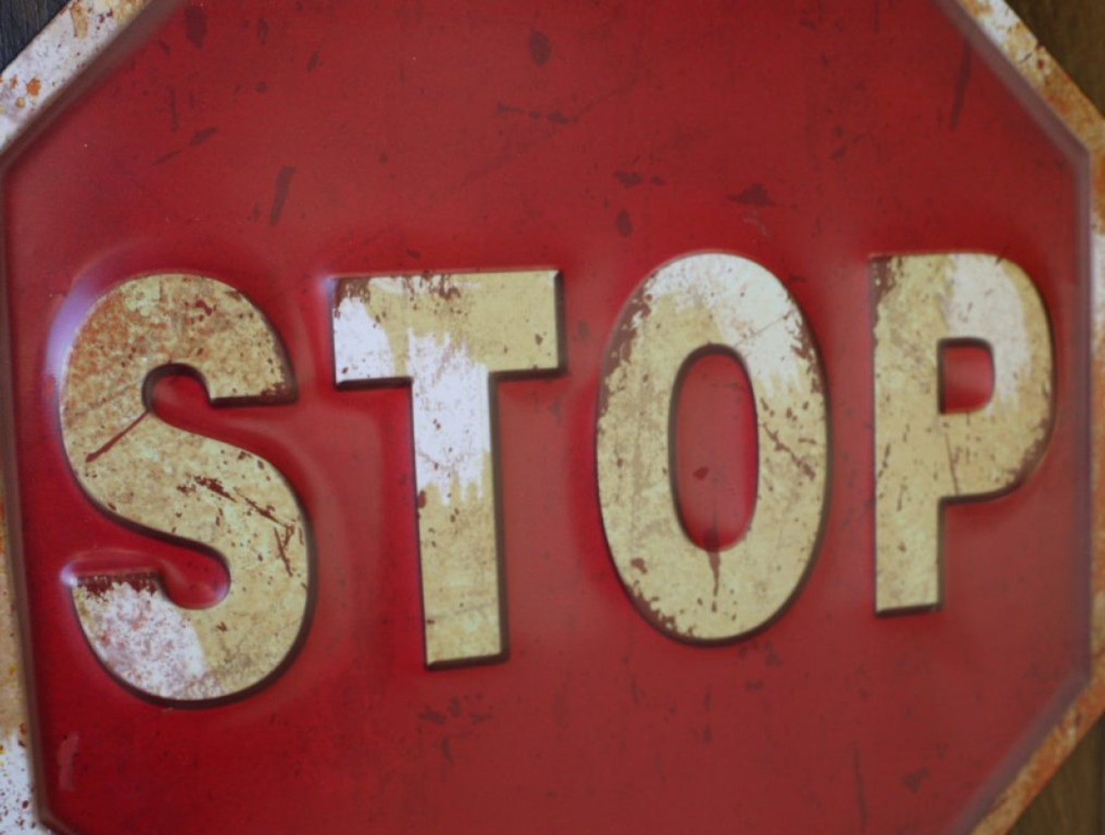 Embossed METAL Vintage Stop Sign Rustic Wall Plaque 35cm Road Etsy