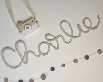 Custom made wire names & words - Personalised - Knitted word sign - knitted name sign - Kids decor - Scandi decor - Children's bedroom signs