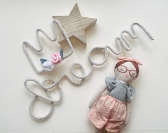 Wire words - Living - Knitted words - Signage - Kids decor - Colourful words, Children's bedroom signs - Positive words - Home signs -
