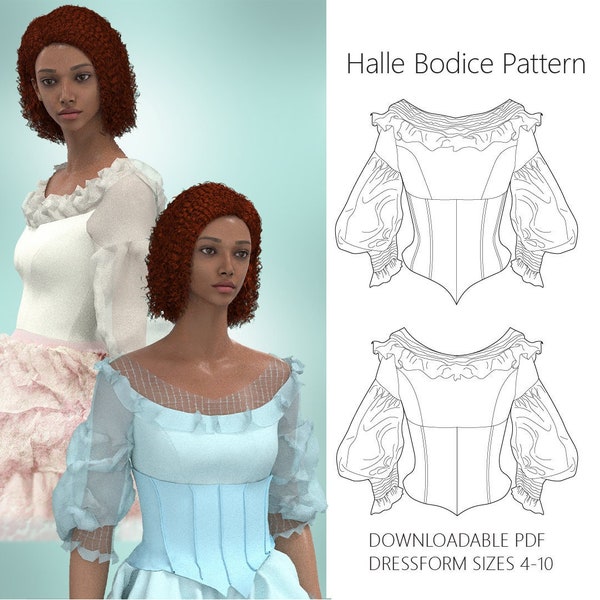 Halle Bodice Pattern (The Little Mermaid Inspired) Sizes 4-10