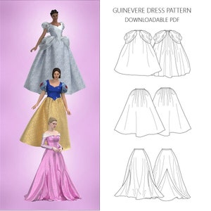 Guinevere Skirt Dress Pattern Sizes 4-10 (Classic Princess Inspired) -Downloadable PDF