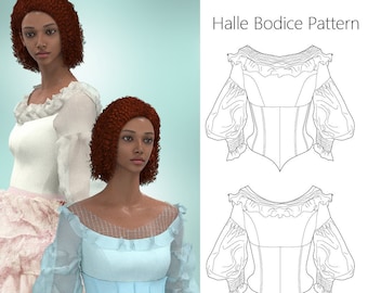 Halle Bodice Pattern (The Little Mermaid Inspired) Sizes 4-10