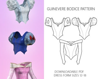Guinevere Bodice Pattern Sizes 12-18 (Classic Princess Inspired) -Downloadable PDF