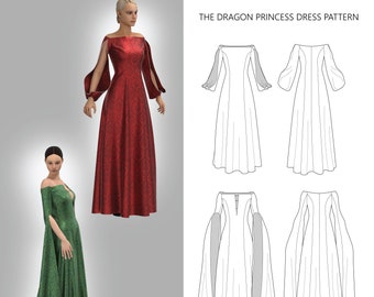 The Dragon Princess Pattern Sizes 4-10 - Downloadable PDF