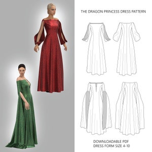 The Dragon Princess Pattern Sizes 4-10 - Downloadable PDF