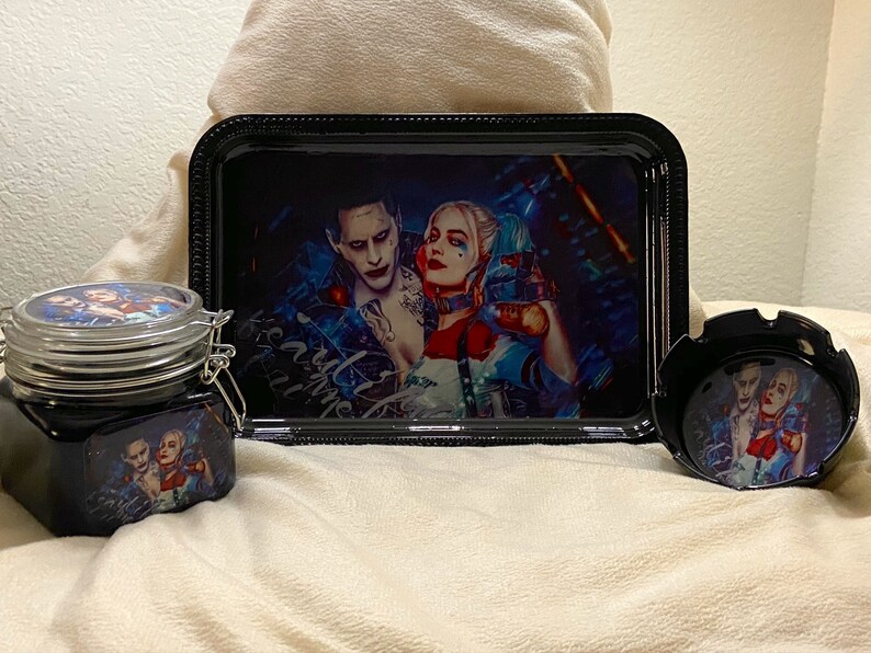 Joker and Harley Quin Rolling Tray Set Etsy