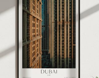 Impresión de arquitectura de Dubái: fotografía moderna de rascacielos