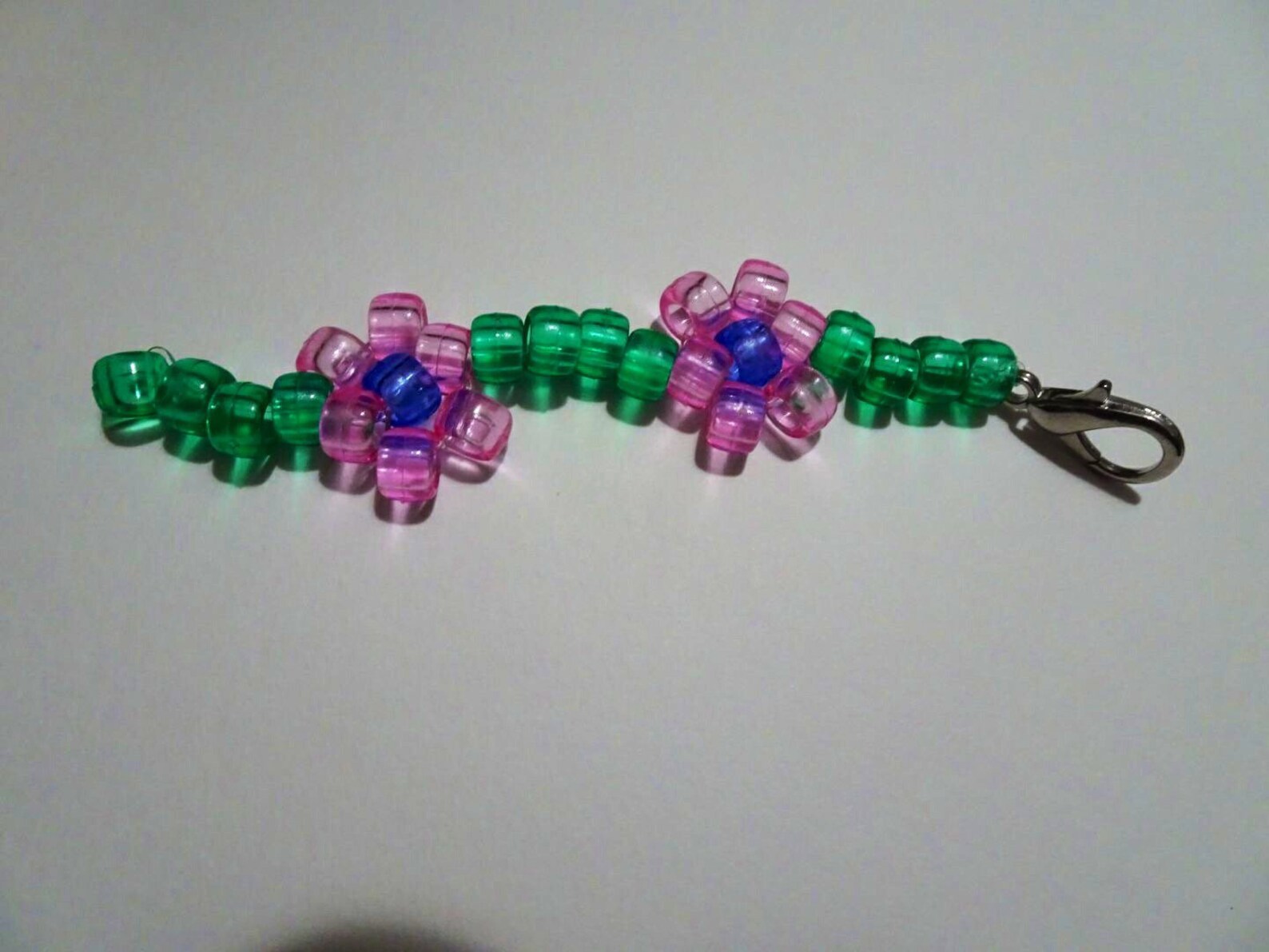 Pony bead flower keychains Etsy