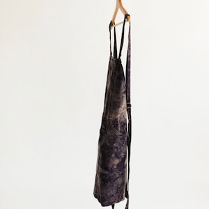 Black tie dyed canvas artists apron -kitchen gifts-housewarming-housewarming gift, artist apron-boho apron-artist apron-artist smock-tie dye