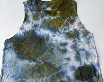 naturally tie dyed slouchy cropped tank- tie dye, fashion, women’s fashion, gift, gifting, summer fashion, naturally dyed