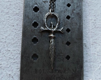 MINI VAMPIR ANKH • Kreuz Anhänger Gothik Anhänger 925er Sterlingsilber