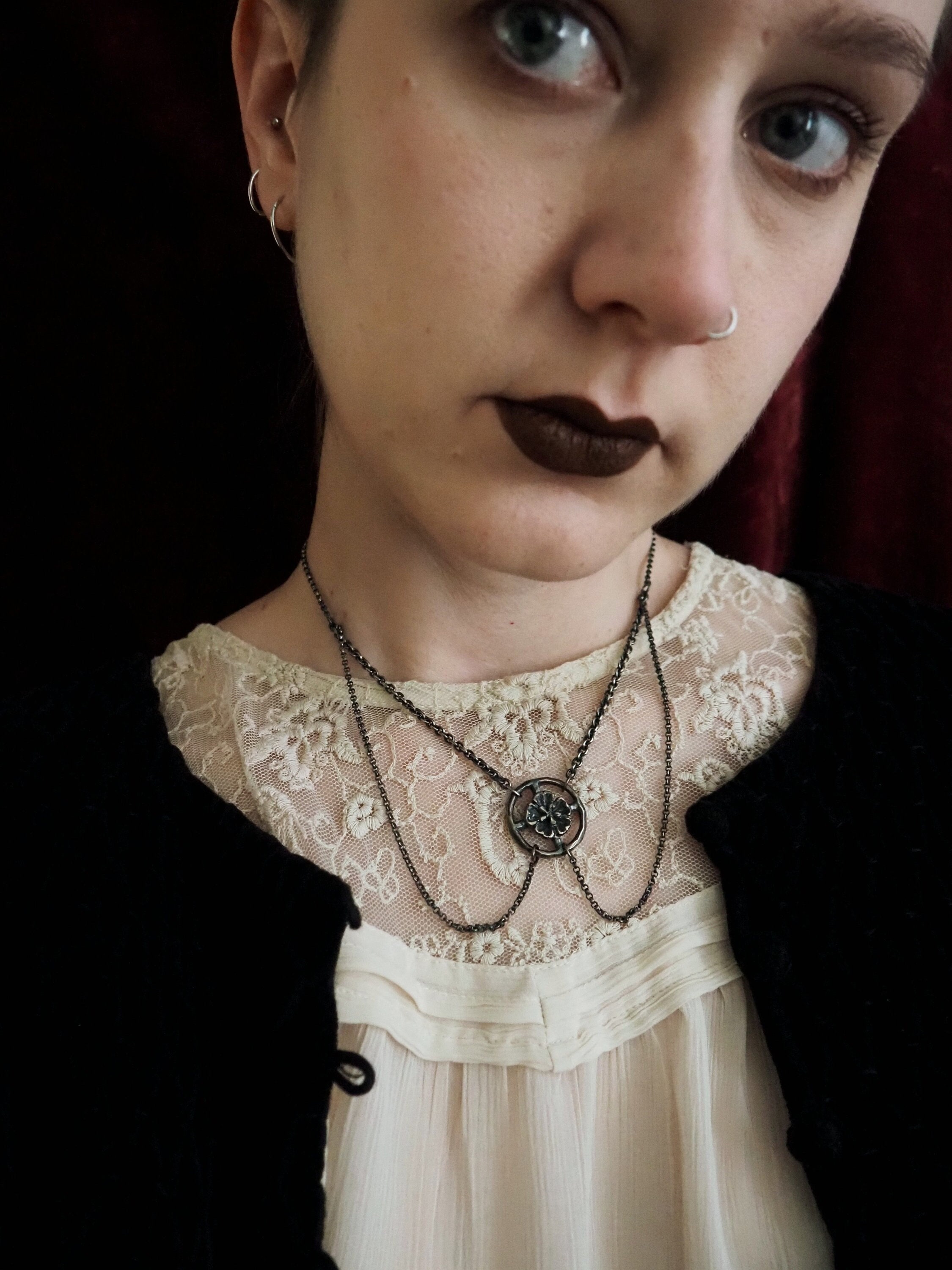 ROSENKREUZ • Silver Collier With Mixed Chains and Rosecross 