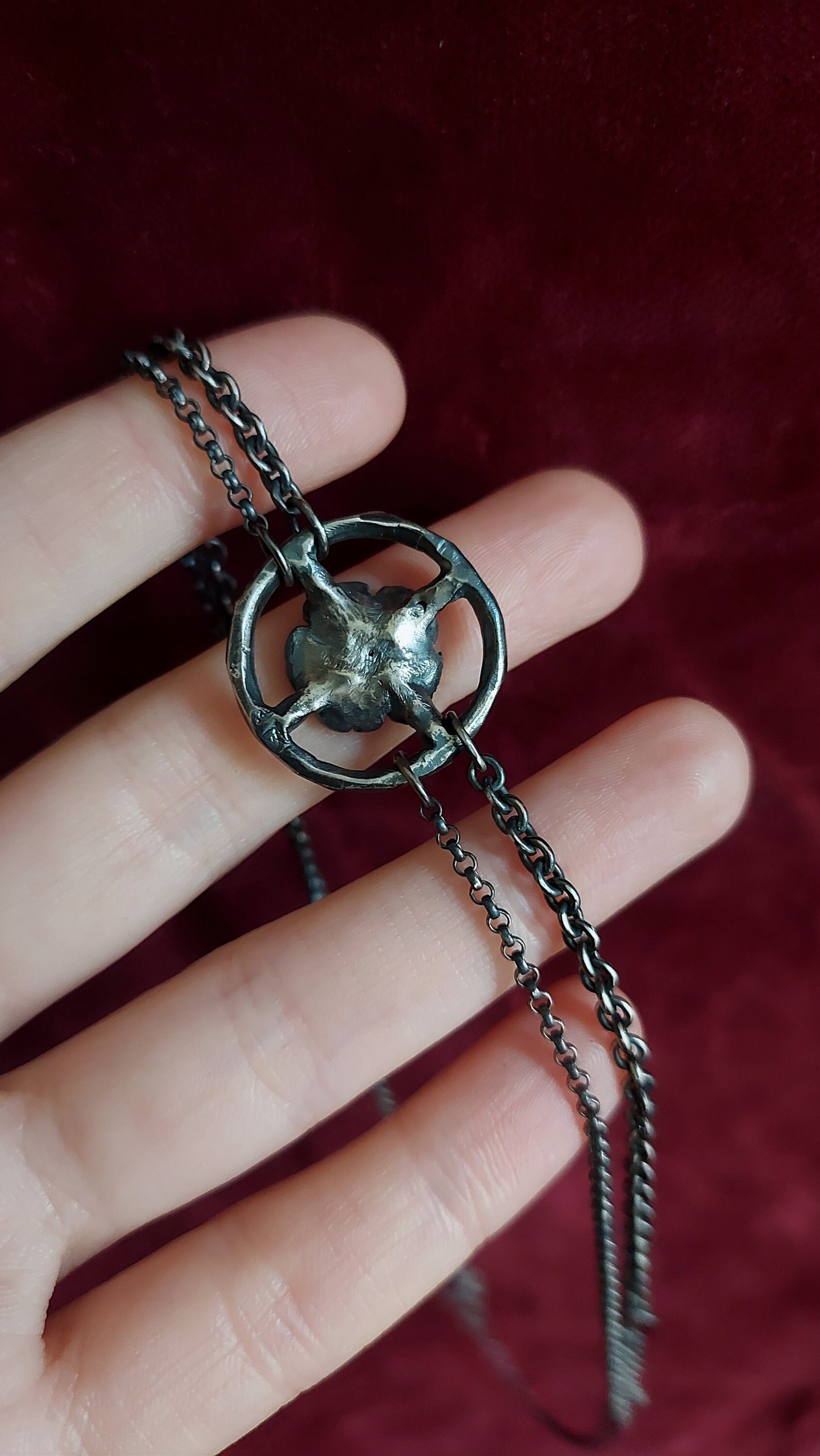 ROSENKREUZ • Silver Collier With Mixed Chains and Rosecross 