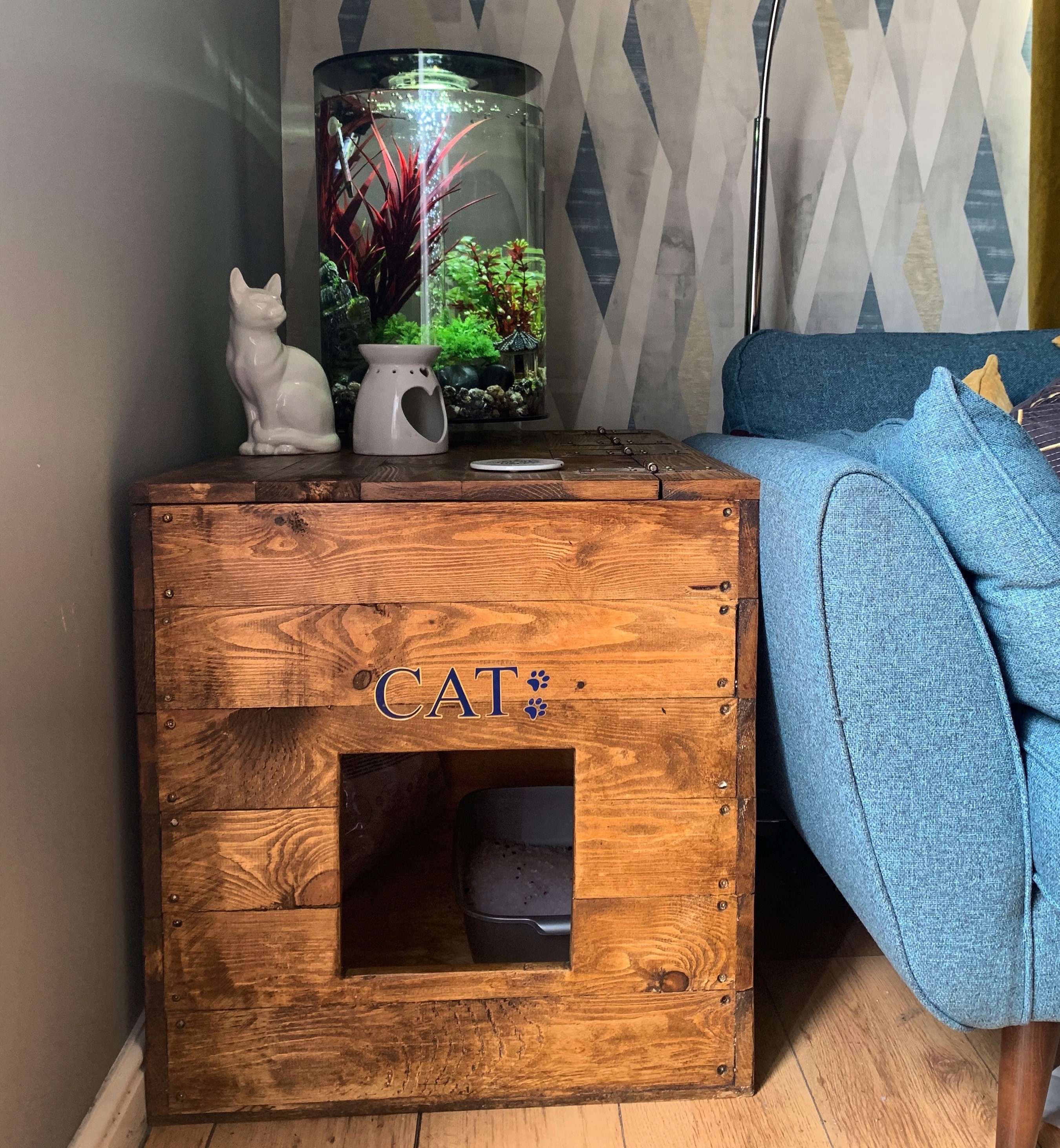 MEDIUM Personalised & bespoke Cat litter box cover pet Etsy