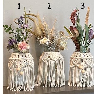 COVER ONLY, Macrame mason jar cover, macrame vase, macrame candle holder, table decor, boho, gift, wedding decor, shower decor