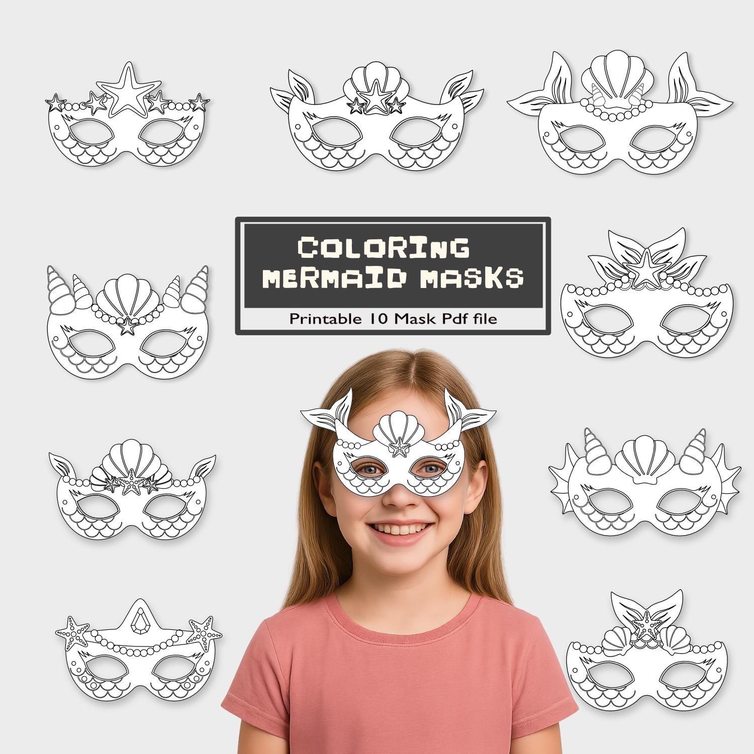 44 Easy Starfish Crafts for Kids 11 Printable Mermaid Coloring Masks Under the Sea Party Favors DIY…